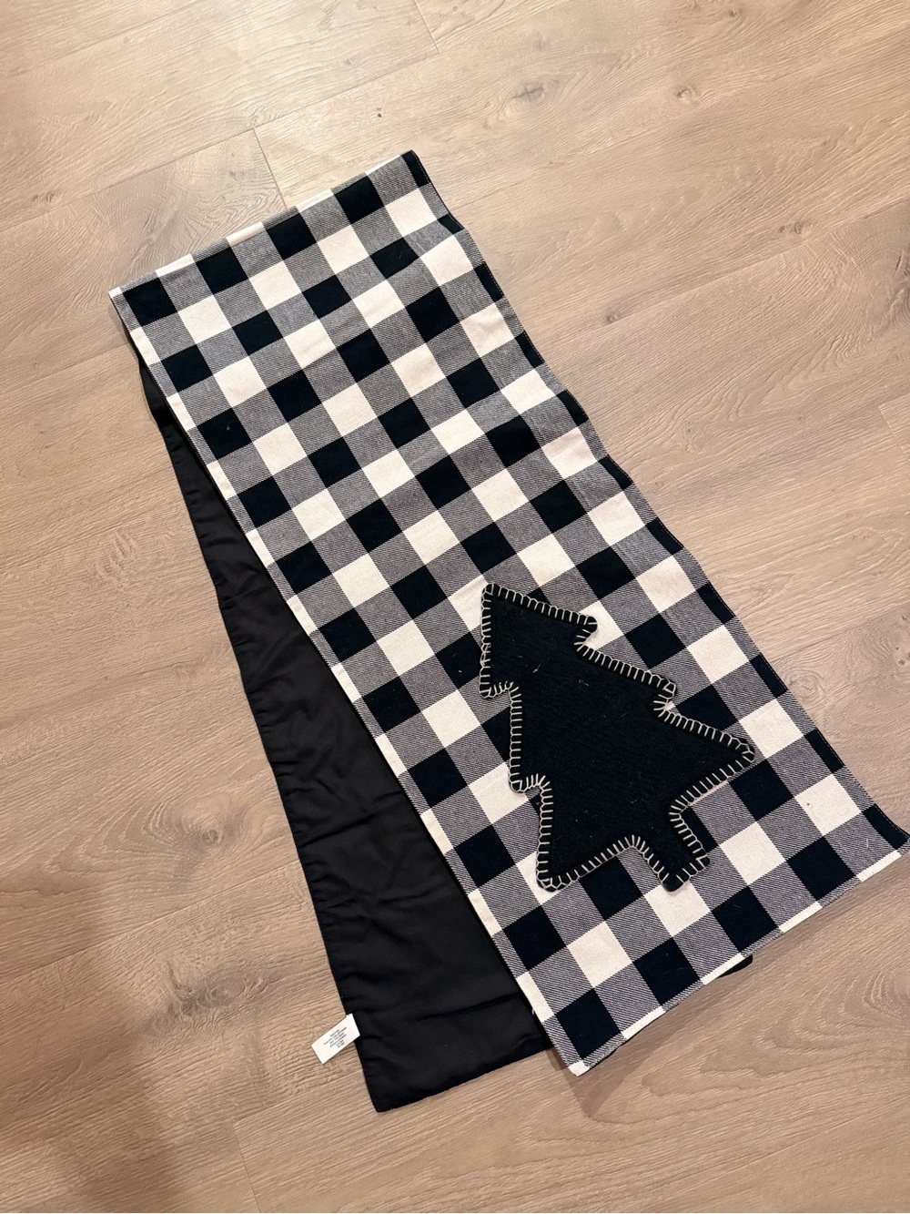Black and White Buffalo Check Christmas Table Runner